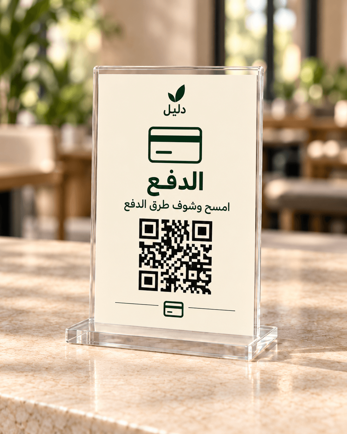 ستاند أكريليك لوسائل التحويل الأربع برمز QR