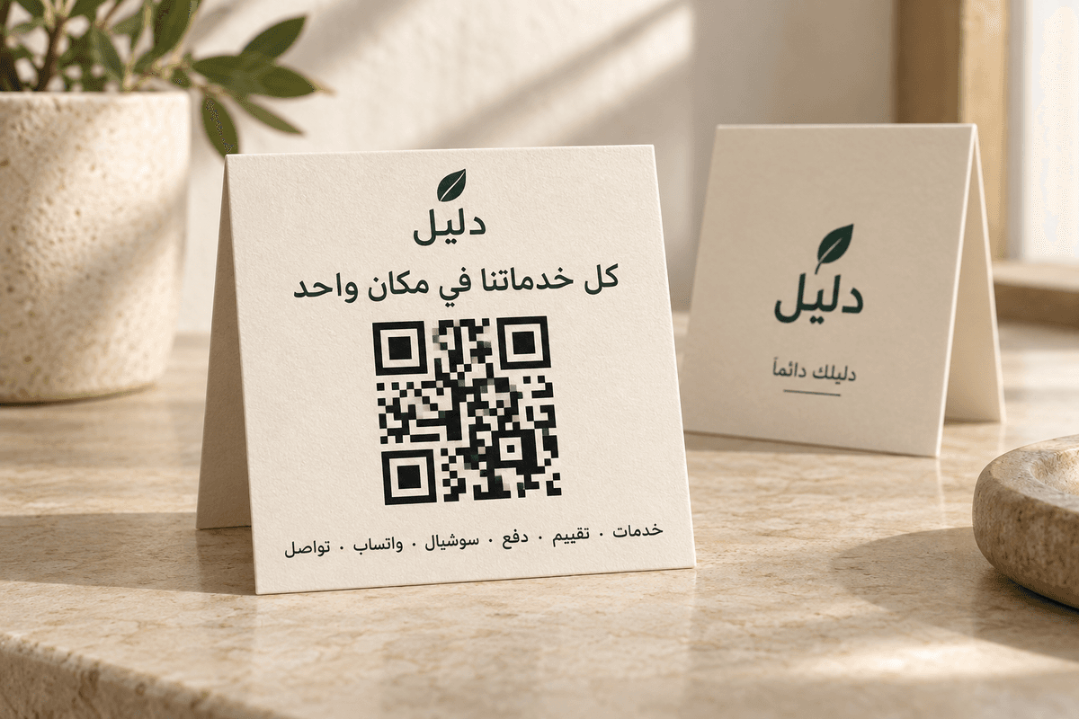 تصور توضيحي لستاند دليل على الطاولة